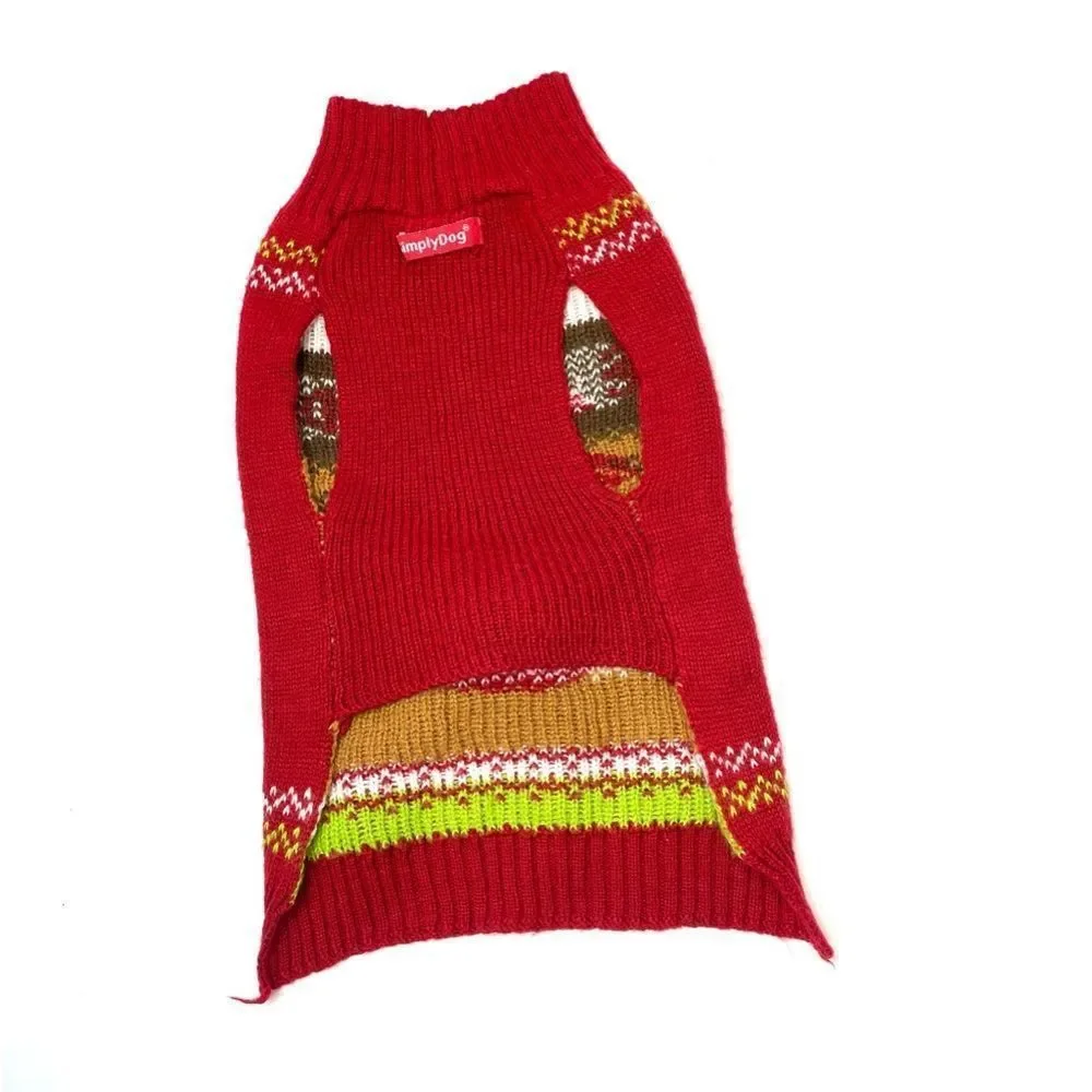 Red Reindeer Ugly Christmas Dog Sweater